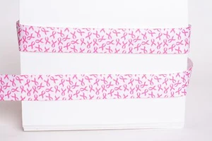 BREAST CANCER AWARENESS 7/8" Grosgrain Ribbon 1,3,5,10 Yards SHIP FROM USA - Picture 1 of 1