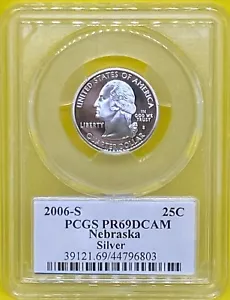 2006 S 25C Silver Nebraska Quarter PCGS PR69DCAM - Picture 1 of 4