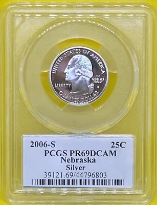 2006 S 25C Silver Nebraska Quarter PCGS PR69DCAM - Image 1 of 4