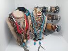 southwest Jewelry Lot Necklace Bracelets Teal Red Wood Beads