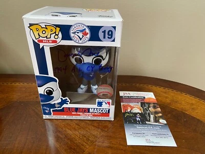 Funko Pop MLB Toronto Blue Jays "Blue Jays Mascot" #19 David Cone Signed JSA  - Image 1 of 4