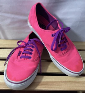 Vans Off The Wall Hot Pink Sneakers/Purple Laces, Trim & Tags Womens Sz. 10 - Picture 1 of 12