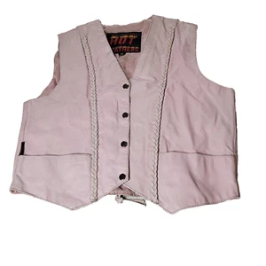 Vintage Hot Leathers Jacket Womens Size XL Pink Motorcycle Biker Rider Biking - Picture 1 of 19
