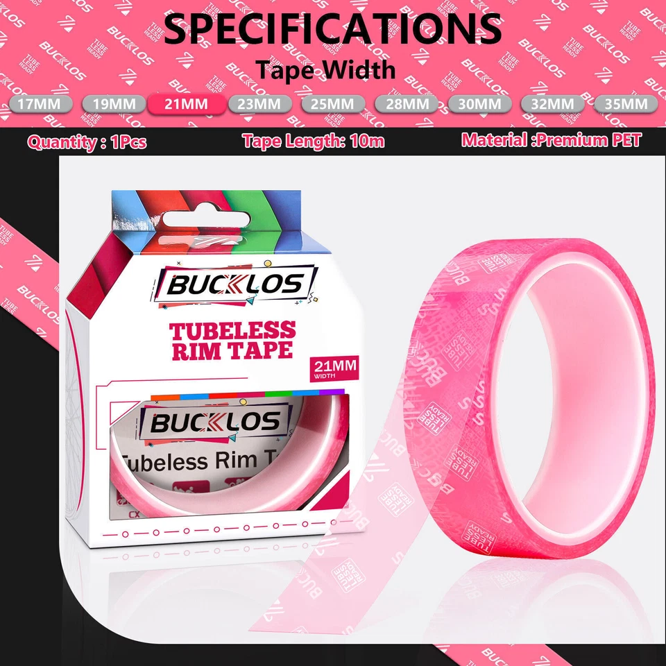 Cinta de llanta sin cámara para bicicleta de grava/carretera/montaña 10M × 17/19/21/23/25/28/30/32/35 mm Foto 1 de 4