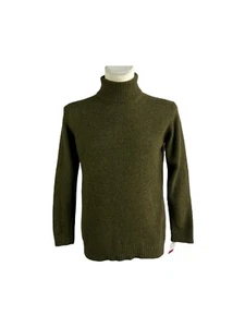 NWT Oscar De La Renta Men's Pullover Turtleneck Lambswool Sweater Olive Size M - Picture 1 of 10