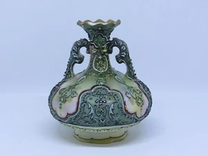 Jarrón vintage verde moriage nipón - Imagen 1 de 10