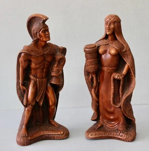 Pair Coco Joes King Kamehameha Queen Kaahumanu Resign Figures Hawaii - Picture 1 of 6
