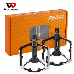 WEST BIKING DU Sealed Bearing 9/16" Aluminum Alloy Cycling Bike Bicycle Pedals - Picture 1 of 14