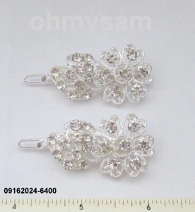 CLOSEOUT 12  NEW METAL HAIR CLIP / COMB / CLEAR MULTI COLOR STONE / MIX DES - Picture 1 of 18