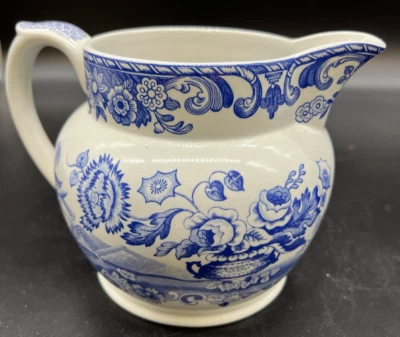 The Spode Blue Room Collection "Flower Vase" Pitcher Florals Birds England - Image 1 of 4