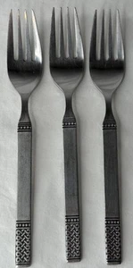 Lot of 3 Danika Celtic Knot Dinner Forks Stainless Flatware MSI Japan MCM - Picture 1 of 4