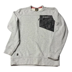 Bubba Wallace X Columbia Sweatshirt Men’s Sz Sm Gray NASCAR Collab Camo Pocket - Picture 1 of 8