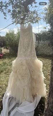 Vestido de noiva Maggie Sottero marfim tamanho 6 novo em folha com etiquetas nunca usado - Imagem 1 de 4