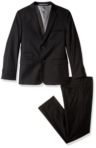 Slim Fit Solid Wool Suit for Boys - 2 Piece Kids Formal Wear - Picture 1 of 1