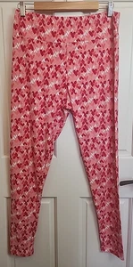 LuLaRoe Pink Heart Legging Womens Tall & Curvy 29x28 Pull On Stretch 42-35393 - Picture 1 of 6