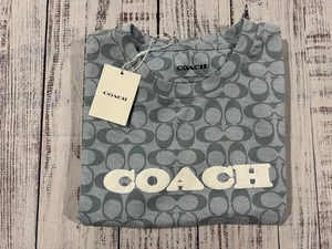 NEW Mens Coach T Shirt Sz M Grey Signature 0101 - Picture 1 of 7