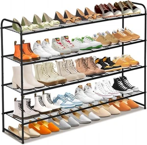 4 Tier Long Shoe Organizer for Closet, Metal Shoe Rack Wide Shoe Storage Orga... - Picture 1 of 7