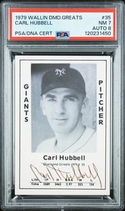 Carl Hubbell 1979 Wallin Diamond Greats #35 PSA 7 Auto 8 Signed Autograph Mets - Picture 1 of 2