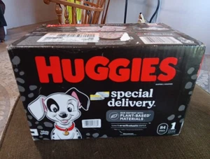 Huggies Special Delivery Size 1/ 84 count Up To 14lbs plant based materials soft - Picture 1 of 4