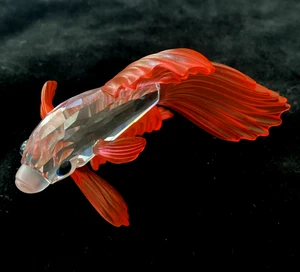 Swarovski Crystal RED SIAMESE FIGHTING FISH 660941 Mint Boxed Retired - Picture 1 of 22