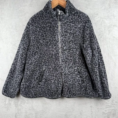 Chaqueta Torrid Para Mujer Plus 3X Estampado Animal Cremallera Completa Leopardo Sherpa Bolsillos Polares Foto 1 de 4