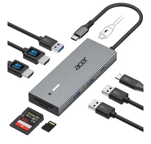 Acer USB C Docking Station Dual Monitor with 2 HDMI, 9-In-1 Laptop Docking Stati - Picture 1 of 9