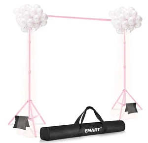 Soporte de telón de fondo Emart 10x7 pies (ancho x alto) para estudio fotográfico soporte de fondo ajustable rosa - Imagen 1 de 9