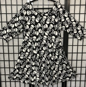 Torrid 3 Betsey Johnson Tattoo Skull Bones Skater Dress Plus Size 3X Pockets XOX - Picture 1 of 6
