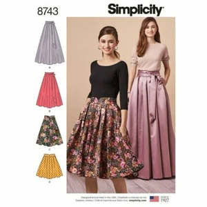 SIMPLICITY 8743 PLEATED SKIRTS Misses Sewing Pattern Sizes 6 - 14 & 14 - 22 - Picture 1 of 6