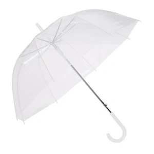 Clear Handle Dome Transparent Rain Umbrella Waterproof Semi-Automatic Umbrellas - Picture 1 of 13