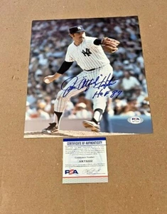 JIM CATFISH HUNTER SIGNED NEW YORK YANKEES 8X10 PHOTO W/HOF87 PSA/DNA - Picture 1 of 1