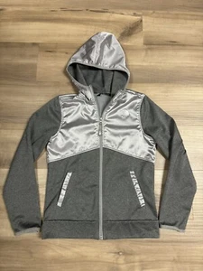 The North Face Girl’s Sz Large 14-16 Gray Silver Hoodie Full Zip - Picture 1 of 8