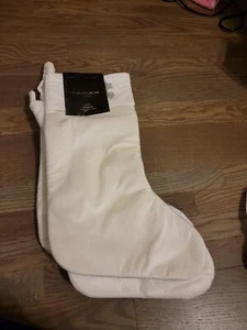Tahari Home Christmas Stockings Ivory Lot Of (4) Beads Snowflake  - Picture 1 of 7