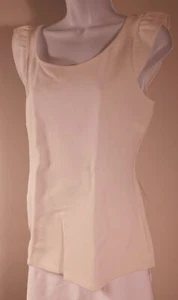 ANN TAYLOR Damen Bluse weiß Strick ärmellos U-Ausschnitt Gr. M - Bild 1 von 5