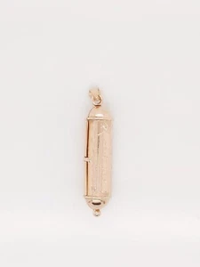 10k Rose Gold Antique Mezuzah Jewish Religious Pendant - Picture 1 of 11