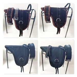 New Velvet Bareback Saddle Pads with matching Girth| Soft Faux Fur Padded Riding