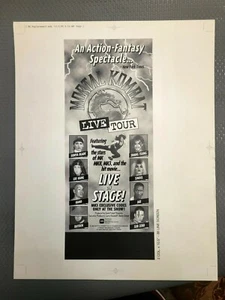 ONE OF A KIND RARE VINTAGE 1995 MORTAL KOMBAT LIVE TOUR ORIGINAL AD MAT 2 - Picture 1 of 5