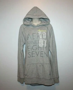 Womens Aeropostale Gray Pullover Hoodie Sweatshirt Size XL Juniors Hood 1987  - Picture 1 of 8