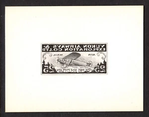 CANADÁ — UNITRADE CL42P — 1927 YUKON AIRWAYS PRUEBA DE TROQUEL INVERSO EN TARJETA — UN $450 - Imagen 1 de 2