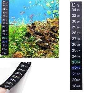 LCD Klebestreifen Flach Thermometer Aufkleben für Fenster Aquari Tank K1U P0X7 - Picture 1 of 12