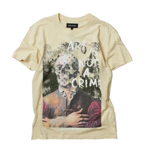 Reason T-Shirt Herren 3XL Khaki Creme Art Is Not a Crime Totenkopf Grafik Tee XXXL - Bild 1 von 6