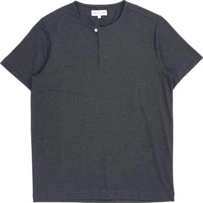 Hamilton and Hare Charcoal Short Sleeve Jersey Henley - Image 1 of 3