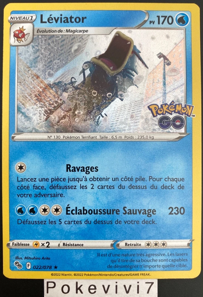 Carte Pokemon LEVIATOR 022/078 HOLO Pokemon GO EB10.5 FR NEUF - Photo 1/1
