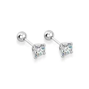 0.5ct Earrings White Gold Diamond Test Pass Lab-Created VVS1/D/Excellent - Picture 1 of 3