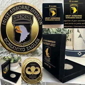 101st Airborne Division U.S. Army Screaming Eagles Challenge Coin w/ velvet case - Picture 1 of 7