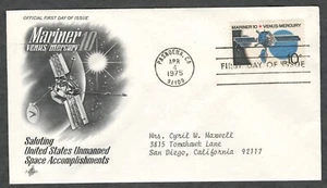 US. 1557. 10c. Mariner 10, Venus & Mercury, Space Issue. Art Craft FDC. 1975 - Picture 1 of 1