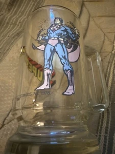Superman Mug Glass Man of Steel Breaking Chains DC Comics 1978 - Picture 1 of 2