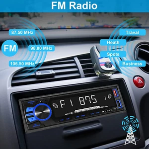 Bluetooth Handsfree Quick Charge DUAL USB FM TF AUX MP3 1-DIN Car Stereo Player - Picture 1 of 11