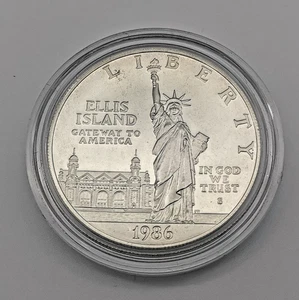 1986-S Proof Silver Dollar 1$ Statue Of Liberty Ellis Island (ASW 0.7734) - Picture 1 of 2
