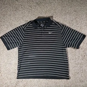 Polo Nike Dri-Fit nera XL a righe - Foto 1 di 8
